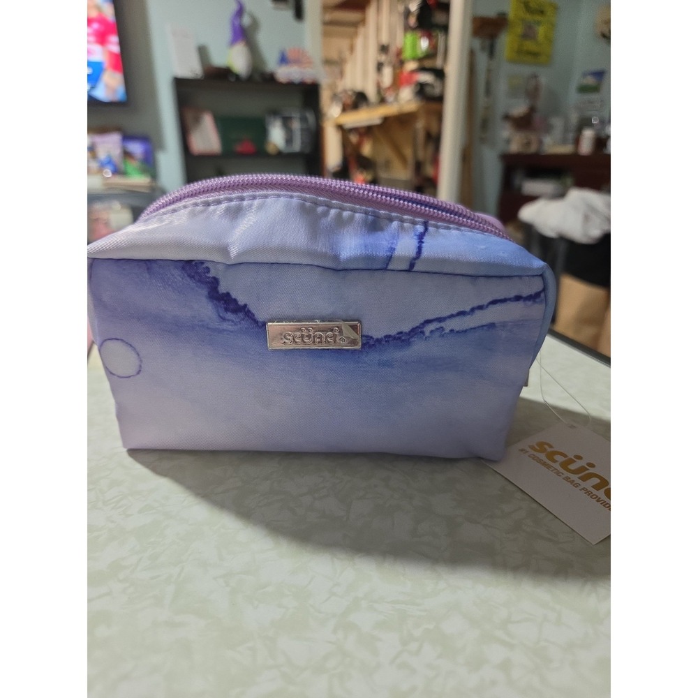 Scunci Tie Dye Blue‎ & Pink Makeup Bag Zip Travel Accessory Holder